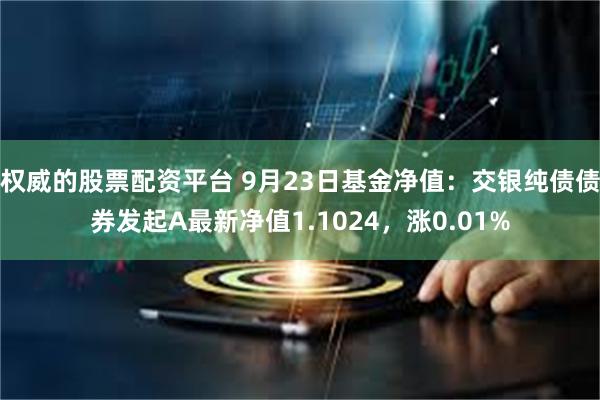 权威的股票配资平台 9月23日基金净值：交银纯债债券发起A最新净值1.1024，涨0.01%